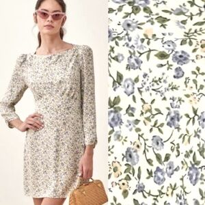 Reformation Tamra Mini Dress Pixie Floral Tie Waist Sz 4